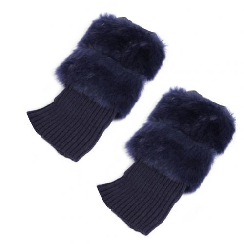 Socks Winter Women Leg Warmers Warm Faux Fur Crochet Knit Leg Warmers Boot Socks Toppers Cuffs For Female Women GIrl: Navy Blue