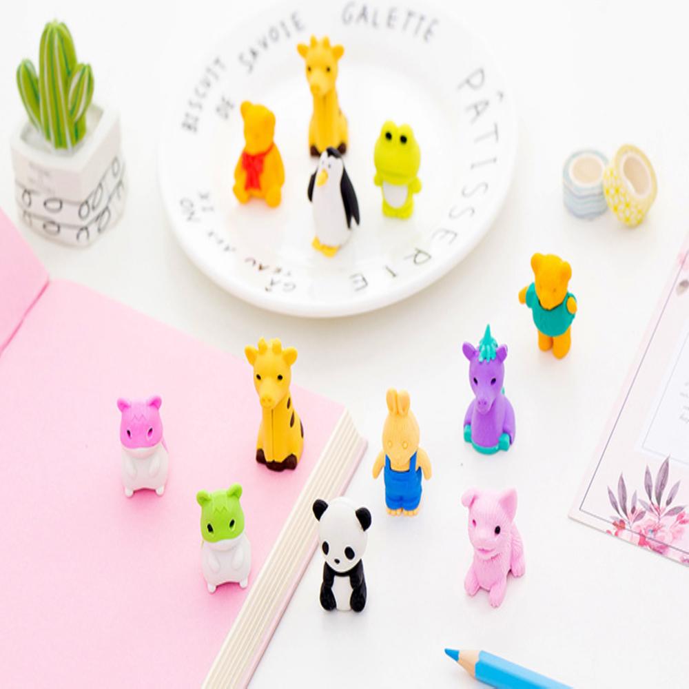 4 Pièces/ensemble de Panda de Dessin Animé Mignon Animal Boîte Gomme Dessin Animé Mini Gomme Pour Enfants École Bureau Papeterie Fournitures de Correction