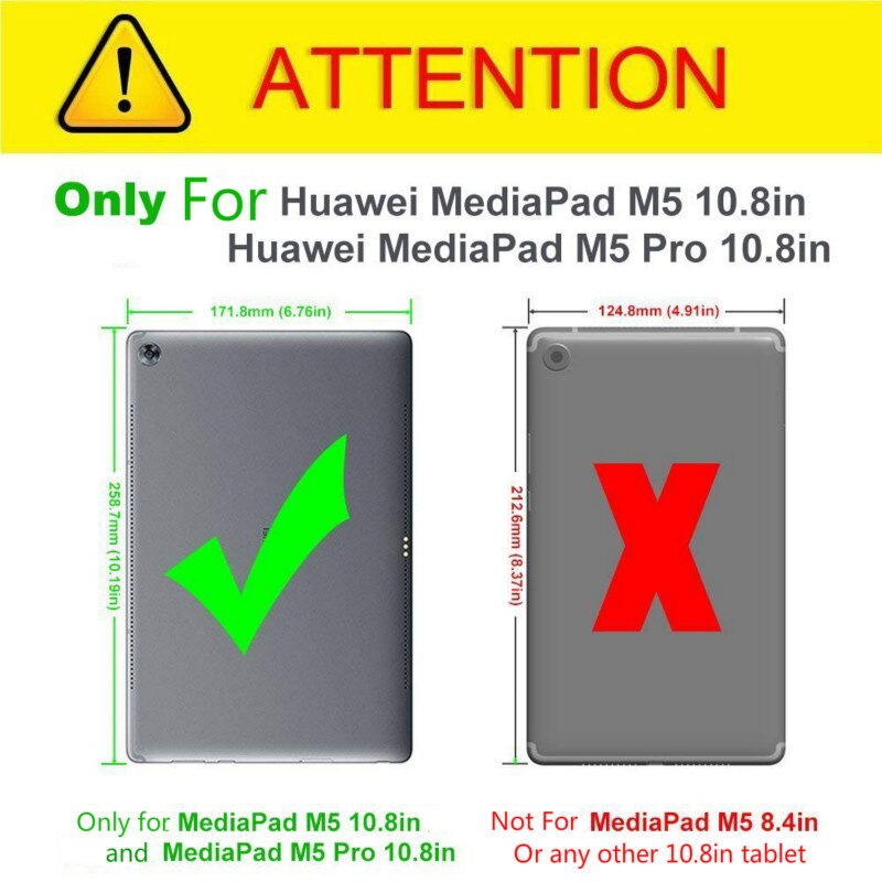 Voor huawei mediapad  m5 10.8 tablethoes 360 draaibare beugel pu leren hoes voor mediapad  m5/m5 pro 10.8 cmr -al09/w09/w19