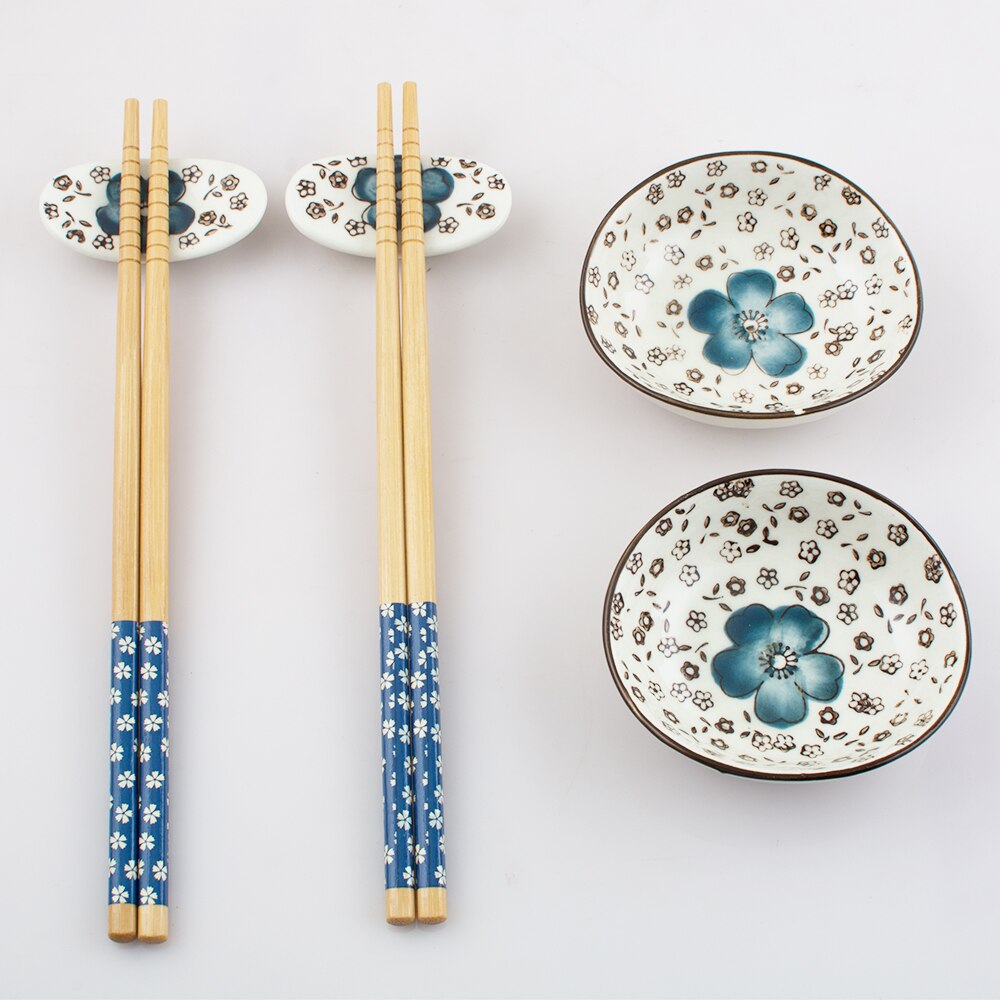 Japanese Tableware Set Ceramics Sushi Saucer Set for Two in Box 3 Colors