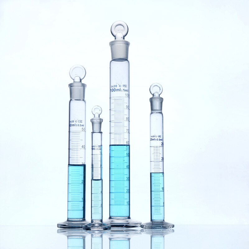 LINYEYUE 25mL Glass Graduated cylinder with stopper cap Measuring glass cylinder Laboratory Chemistry Equipment