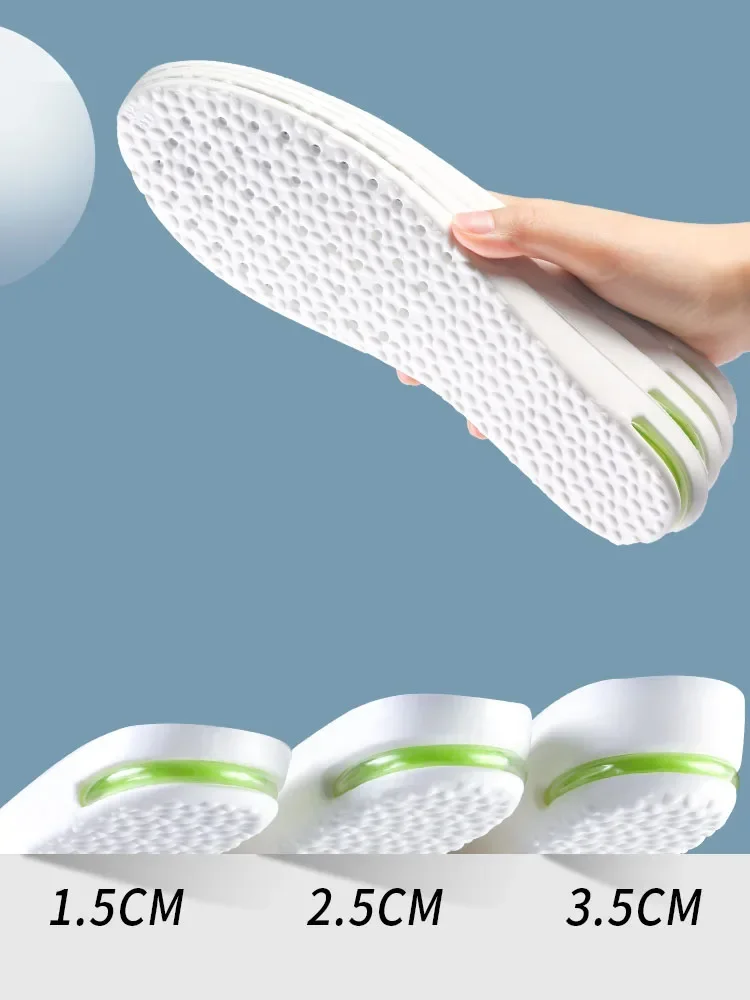 Plantillas para calzado deportivo con aumento de altura, insertos ortopédicos suaves y transpirables elásticos que absorben los golpes para hombres y mujeres con cojín de aire