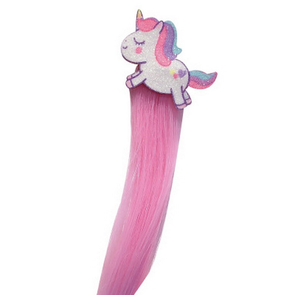 Kawaii licorne perruque ruban épingles à cheveux bebe filles mignon faux cheveux torsion meche a tresse décoration enfants bonbons barre pince à cheveux enfants bandeau accesoire