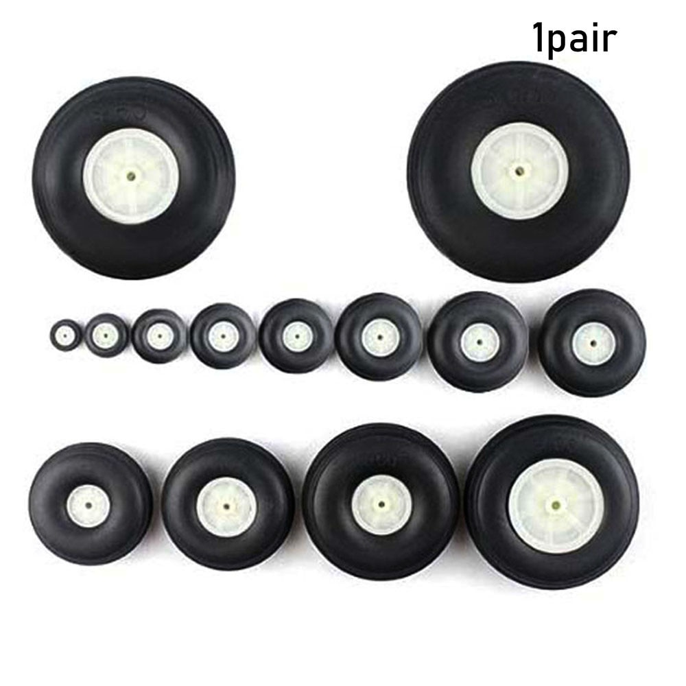 1 Paar Kinderen Vliegtuig Speelgoed Onderdelen Zwarte Staart Wiel Rubber Pu Plastic Hub 1 " - 3" Inch Voor rc Vliegtuig Vervanging Speelgoed Vliegtuig Accessoire