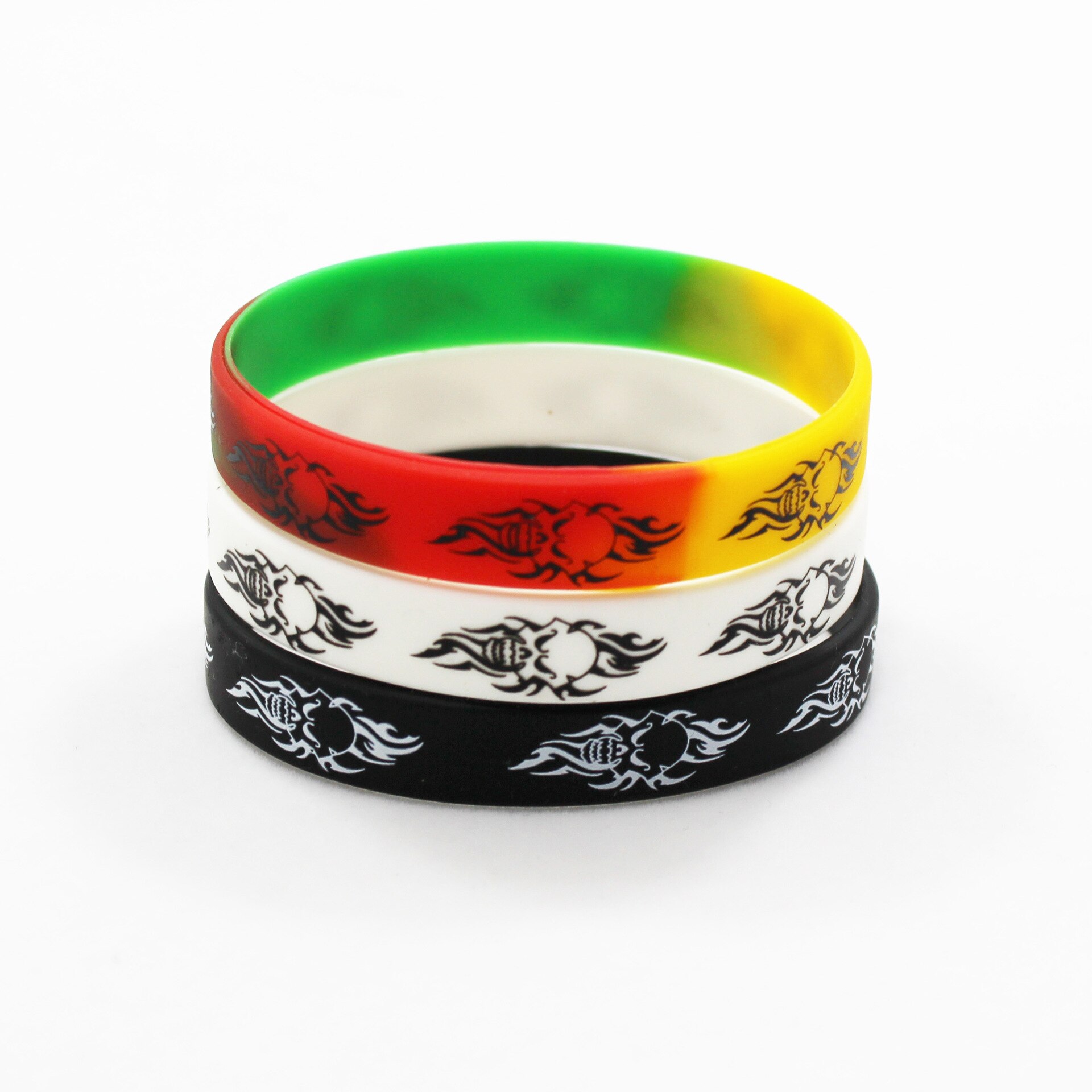 1pc jamaica schedel hiphop siliconen armbanden en armbanden met aangepaste print armband sport siliconen polsband sieraden  sh328