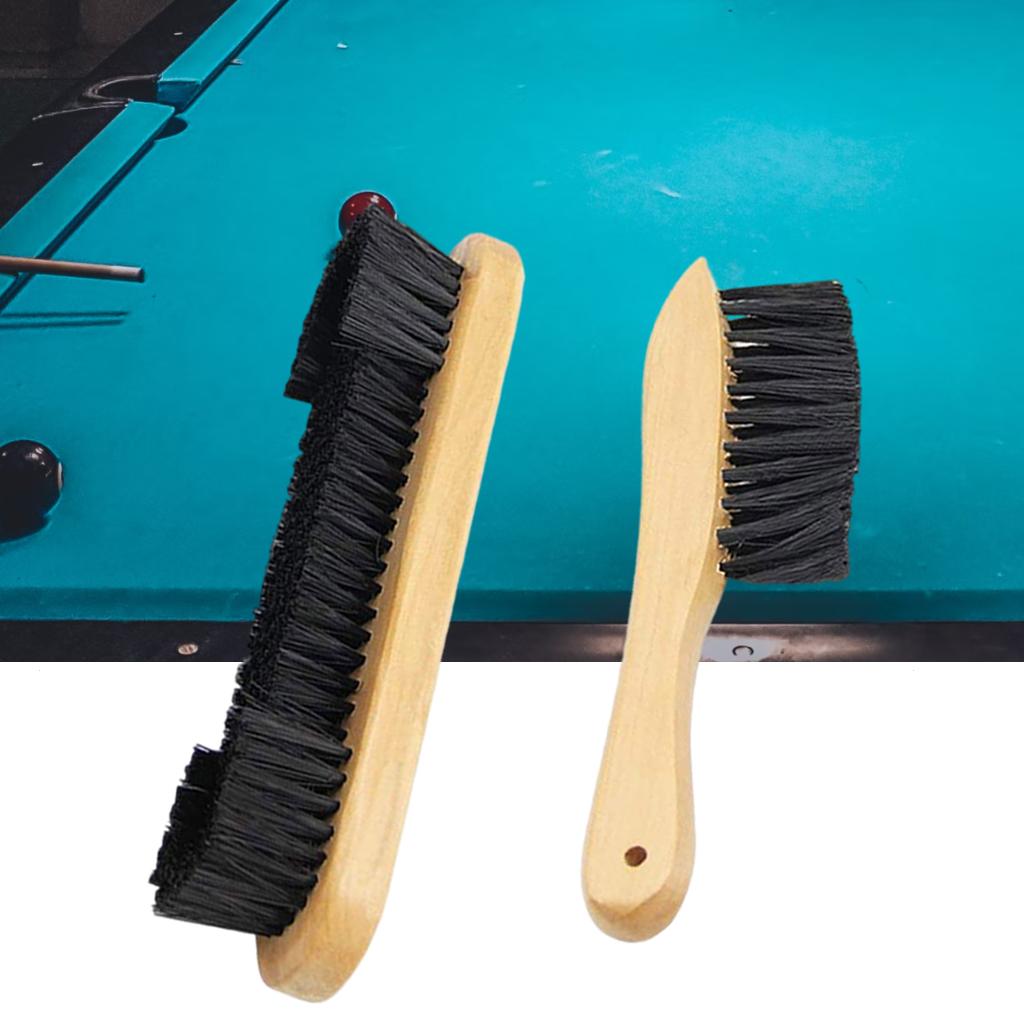 Billiards Pool Table and Rail Brush Set Billiard Pool Table PVC Brush Pool Snooker Cleaning Tools Accessories: Natural Wood