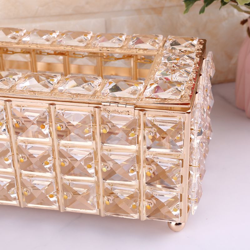 Boîte à mouchoirs en cristal, distributeur de serviettes en forme de cube, pour chambre à coucher, bureau, hôtel, café, 91ad