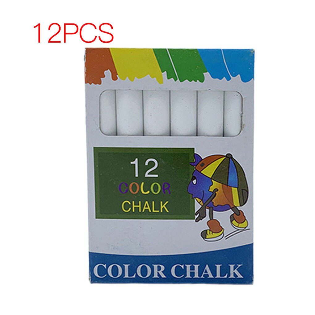 12 pcs/Lot Dustless Teacher Colour Chalk Pen Drawing Chalks For Blackboard Stationary Office: White