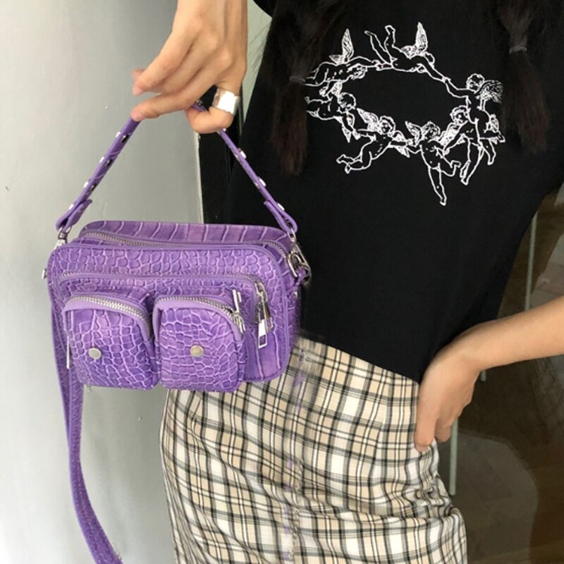 Clássico Da Moda Saco Do Mensageiro Saco Cadeia de Moda Pequeno Saco 2020 Novo Verão Peito Saco Da Cintura Das Mulheres Saco: purpel no chain