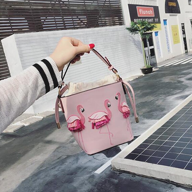 Sac de défilé de de femmes sacs PU en cuir femme Flamingo seau sac femmes sacs à bandoulière sacs à main XS-92