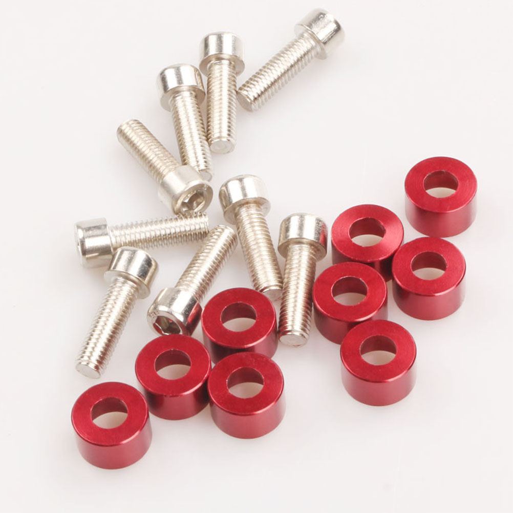 18pcs/set Intake Manifold Cup Washer Red Decoration Durable Aluminium Alloy Screw Cup Washer Gasket for Auto Vehicle Car A30
