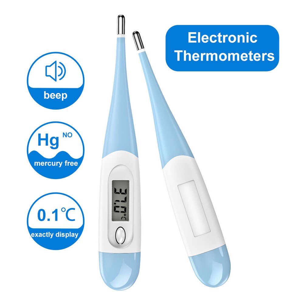 Baby voksen digitalt lcd elektronisk termometer blødt hoved oral underarm rektal spædbarn feber kold termograf måleværktøj
