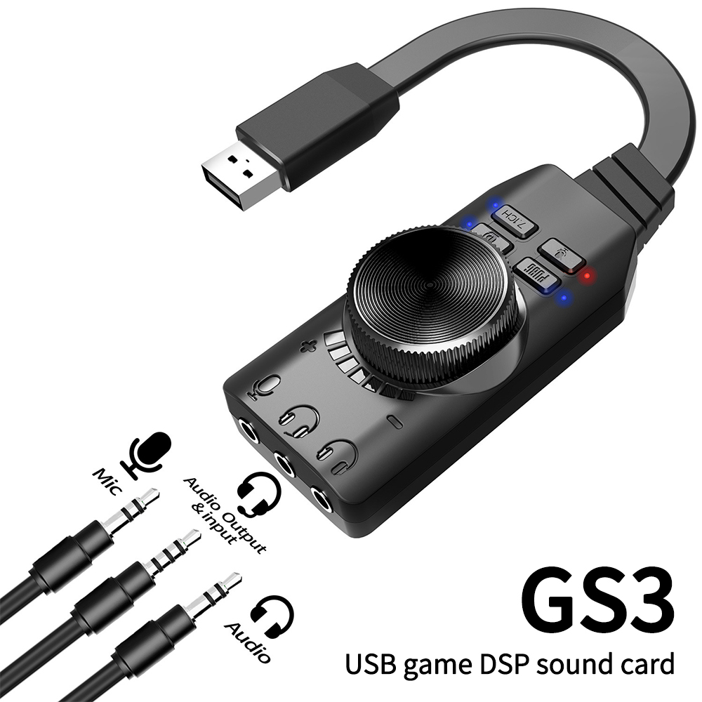 USB-Adapter Externe Usb Naar 3.5Mm Geluidskaart 7.1 Voor Pubg Gaming Externe Geluidskaart Stekker En Spelen Voor Computerspel Pc Laptop