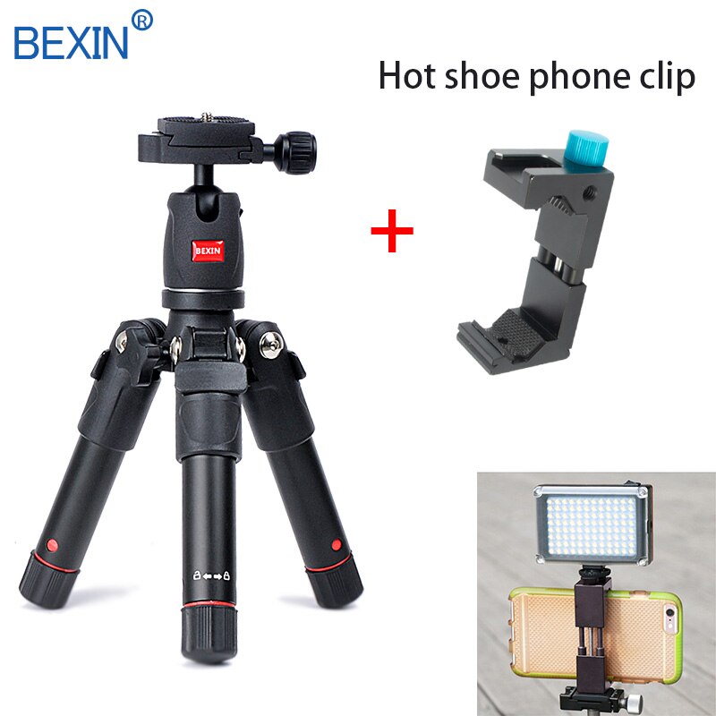 Dslr kamera mini stativ bärbar aluminium resa kompakt lätt flexibel kamera stativ fäste för kamera smart mobiltelefon: Uppsättning 4