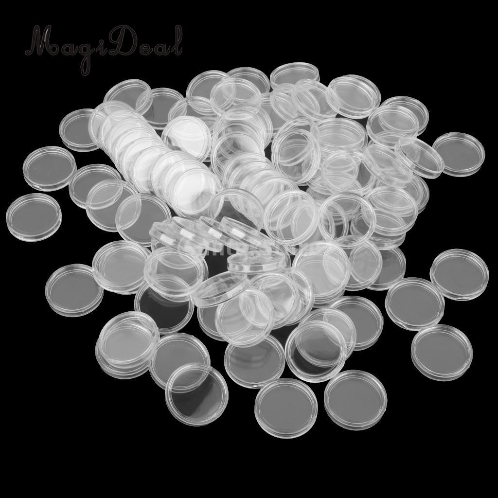Magideal 100 Stks/set Clear Coin Capsules Containers Dozen Houders Voor Kinderen Kids Novelty 26Mm