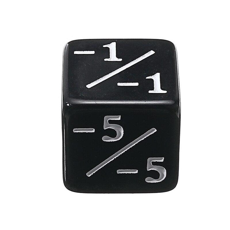 5pcs/set Black Dice Counters Negative -1/-1 Role Play Outdoor School Party Game Playing Dice