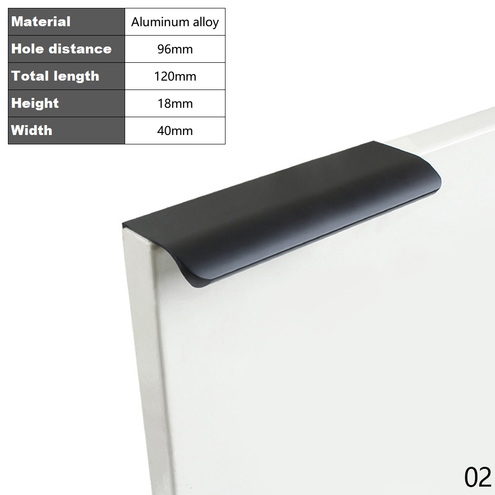 Goud Zwart Verborgen Kast Trekt Aluminium Keukenkastje Schuifladegrepen Knoppen Handvat Slaapkamer Hardware 8-40Cm: Black-12cm