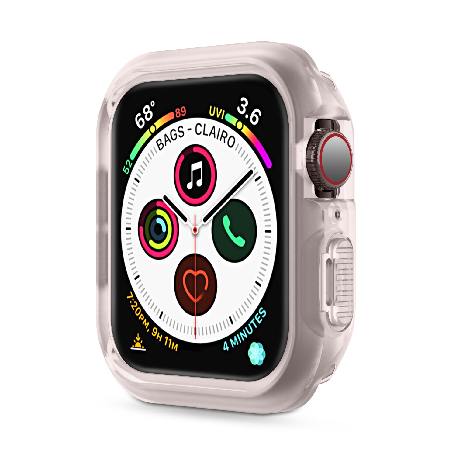 Urcover etui til apple watch 6/ se /5/4/3/2/1 40mm 44mm scratch silikone bløde etuier til iwatch series 42mm 38mm tilbehør: Lyserød