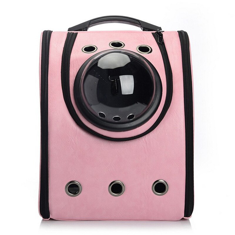 Gato mochila transportadora grande bolha astronauta espaço cápsula respirável transporte para animais de estimação coelho saco transparente com janela: Pink