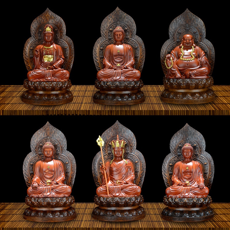 Høj guanyin statue, harpiks moderne kunst skulptur, hjem loft stue dekoration, grin buddha statue 19.5cm