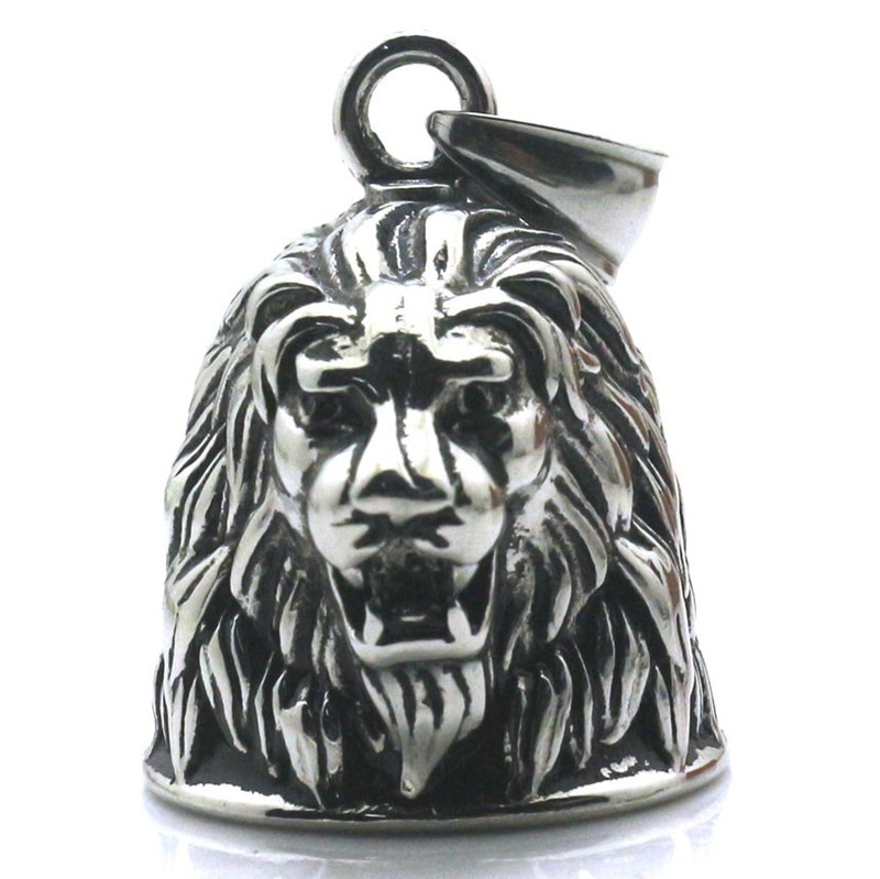 Punk Cool roi dominateur Animal Lion cloche cavalier motard coulissant pendentif collier
