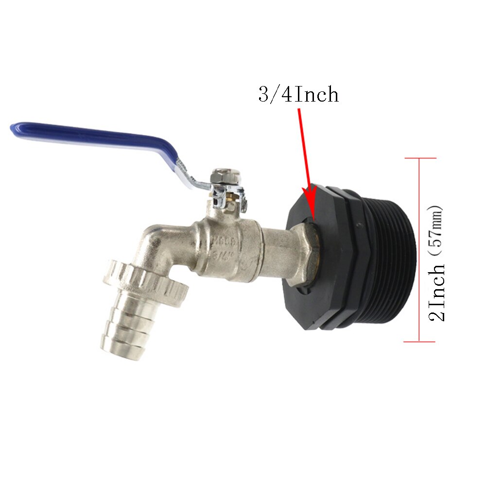 IBC Iron Brass Tank Adapter 60mm External thread to 13mm 15mm 20mm 25mm Garden Water Connectors Drain Adapter