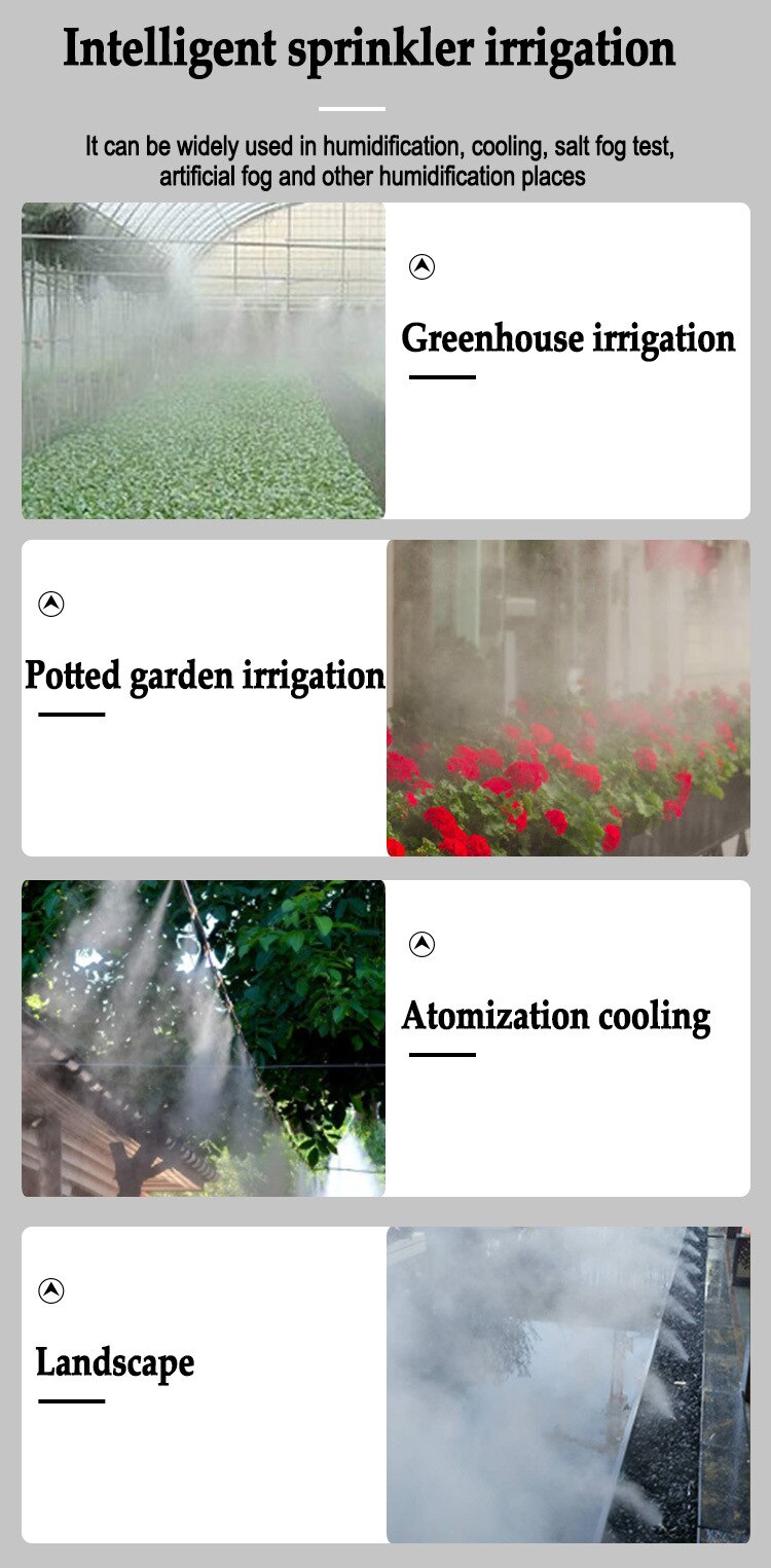 Verneveling Water Spray Nozzle Rvs Fog Misting Nozzles 6Mm Connectors Tuin Water Irrigatie Sprinkler Verneveling Fitt