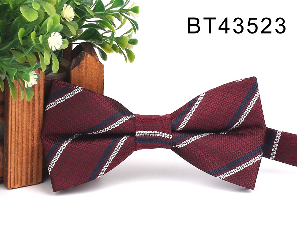 Claret Men Bow Tie Classic Jacquard Bowtie For Men Adult Striped Bow Ties For Business Wedding Butterfly Suits Cravats Bowties: PEACOCK BLUE