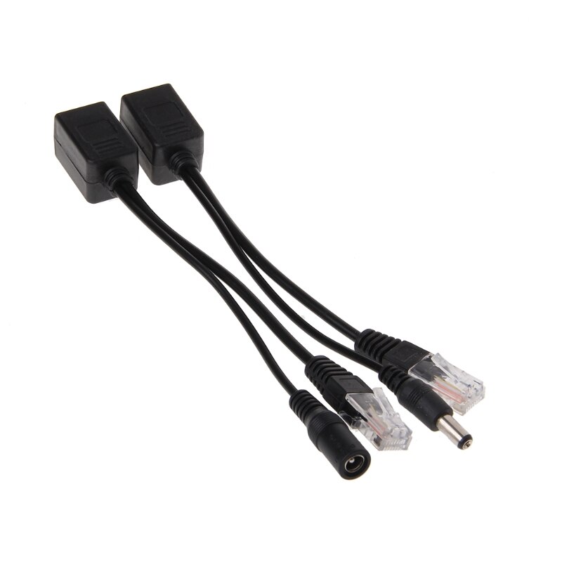 RJ45 Injector POE Splitter Adapter Cable Kit Passive Power Over Ethernet 12-48V RJ45 Female to RJ45 Male + Power Out