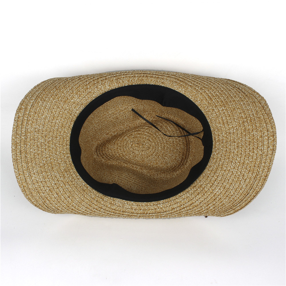 Chapéu de vaqueiro ocidental, feminino, palha vazada, estilo boêmio, com borla, tamanho 56 a 58cm, para praia, jazz, chapéu de sol