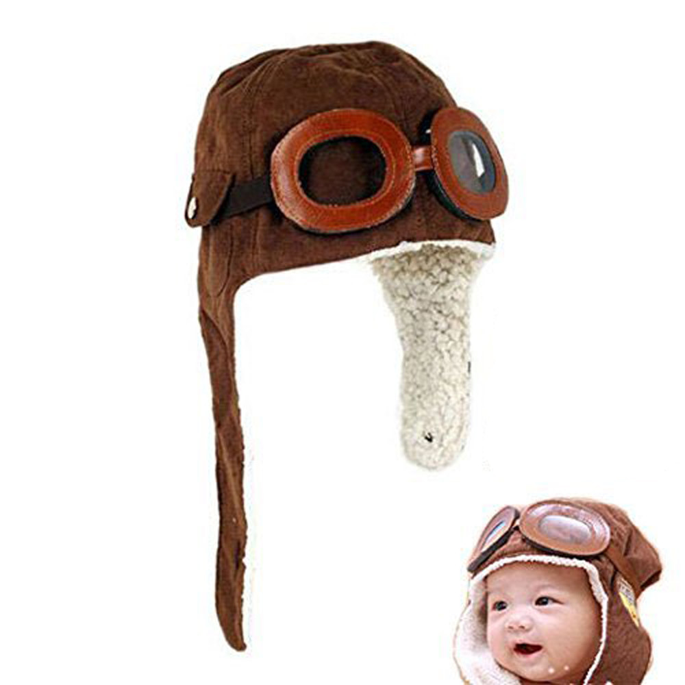 Baby Caps Säuglings Kid Weiche Warmer Winter Hut Mit Brille Und Aviator-inspiriert Pilot Kappe L1009