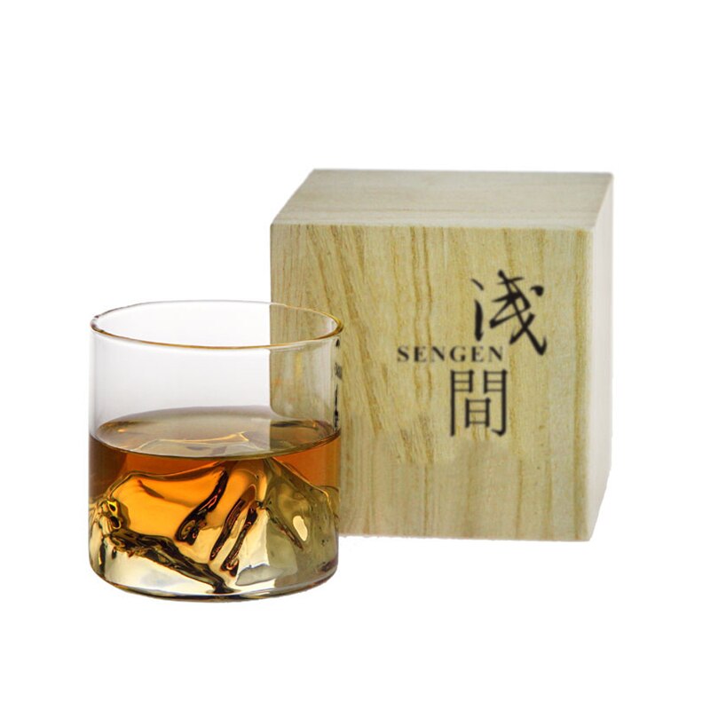 Iceberg – verre à liqueur 3D, 2 pièces, pour liqueur de montagne, verre de Vodka, coffret en bois, ensemble de verres à vin de style japonais