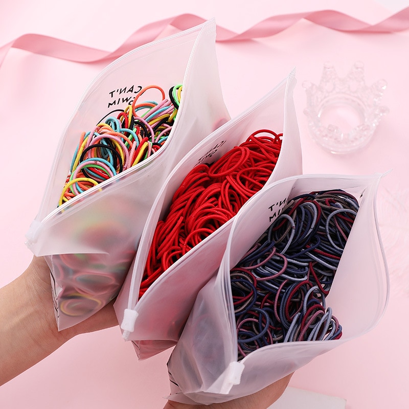 100 sztuk/worek dziewczyny akcesoria do włosów opaski gumowe elastyczne gumki do włosów Gum dla kucyk Holder Scrunchie pałąk akcesoria do włosów