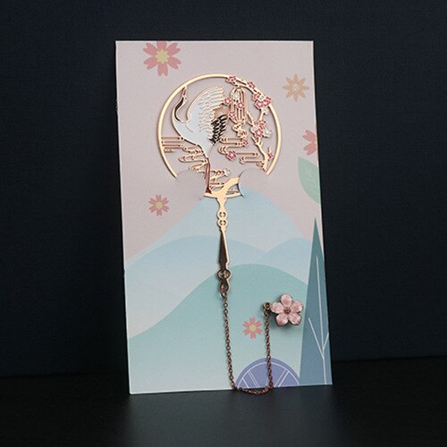 EZONE 1pc metal zakładka żuraw Sztuka zakładka wykwintne pomponem wisiorek dzień nauczyciela dzień matki prezent szkolne materiały biurowe: T6