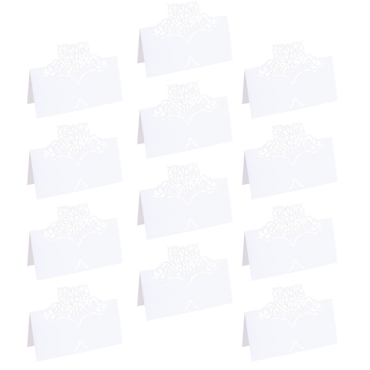 24Pcs Table Name Place Cards Wedding Party Favor Decor Cut - Size Large (Beige Golden)