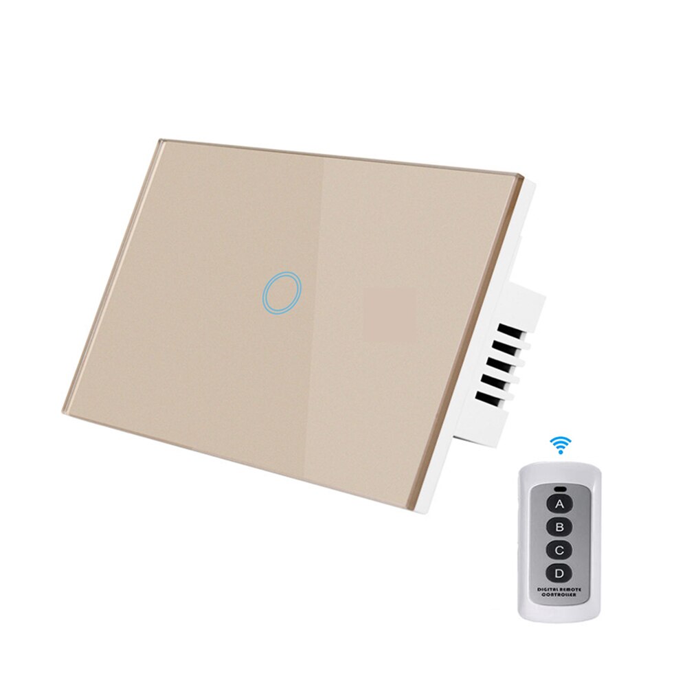 WIFI smart touch switch supports APP smart life remote control US standard 1/2/3gang 100-250V control light switch: Gold / 2-Gang / single fire wire