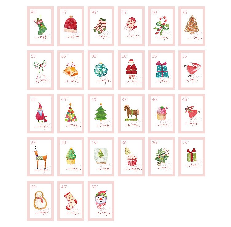 5.2*8cm 54pcs Mini Card Merry Christmas stamp cards Lucky Love valentine Christmas Party card party invitation