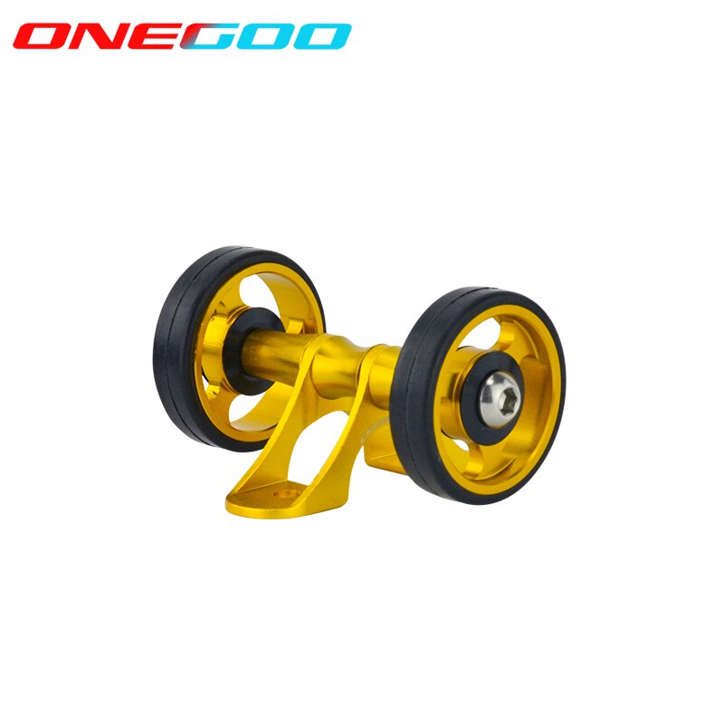 ONEGOO łatwe koło robić Brompton wioślarz składany przesuwne błotnik koła lekkie ze stopu aluminium jednokołowy podwójne koło zestaw 4 kolor: podwójnie złoto