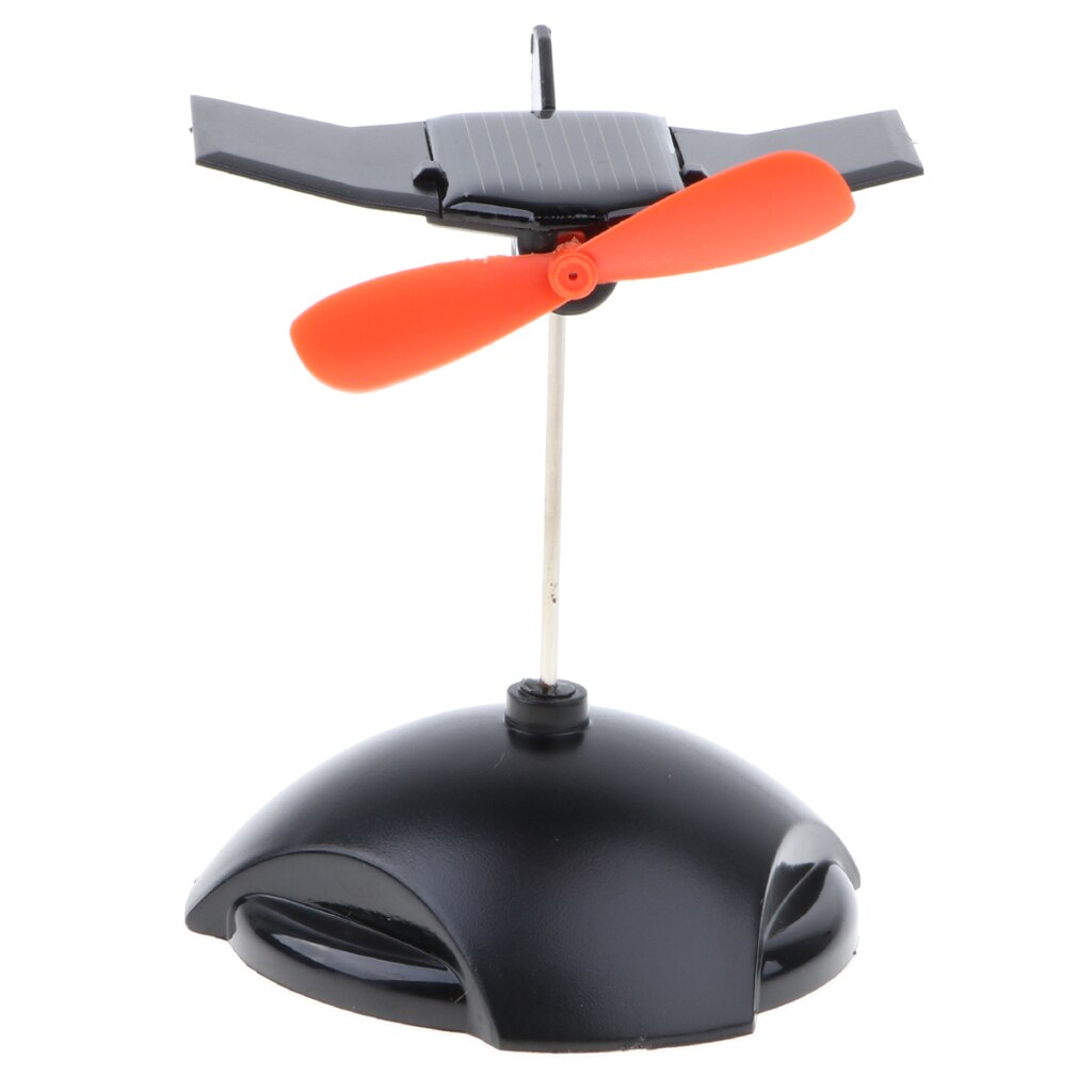 Solar Powered Propeller Rotating Plane Model Toy Auto Car