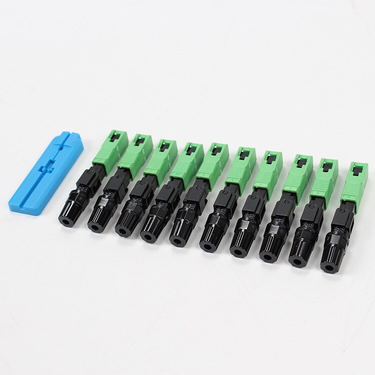 100PCS FTTH SC APC single-mode fiber optic SC APC quick connector Fiber Optic Fast Connector Supply pre-embedded