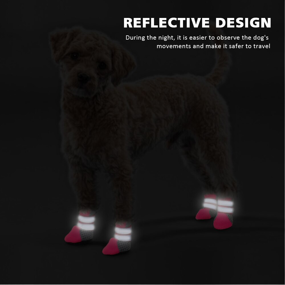 Chaussures pour petits chiens Chihuahua Yorkshire | 4 pièces, chaussures pour chiots, bottes réfléchissants et antidérapantes, chaussettes pour animaux domestiques