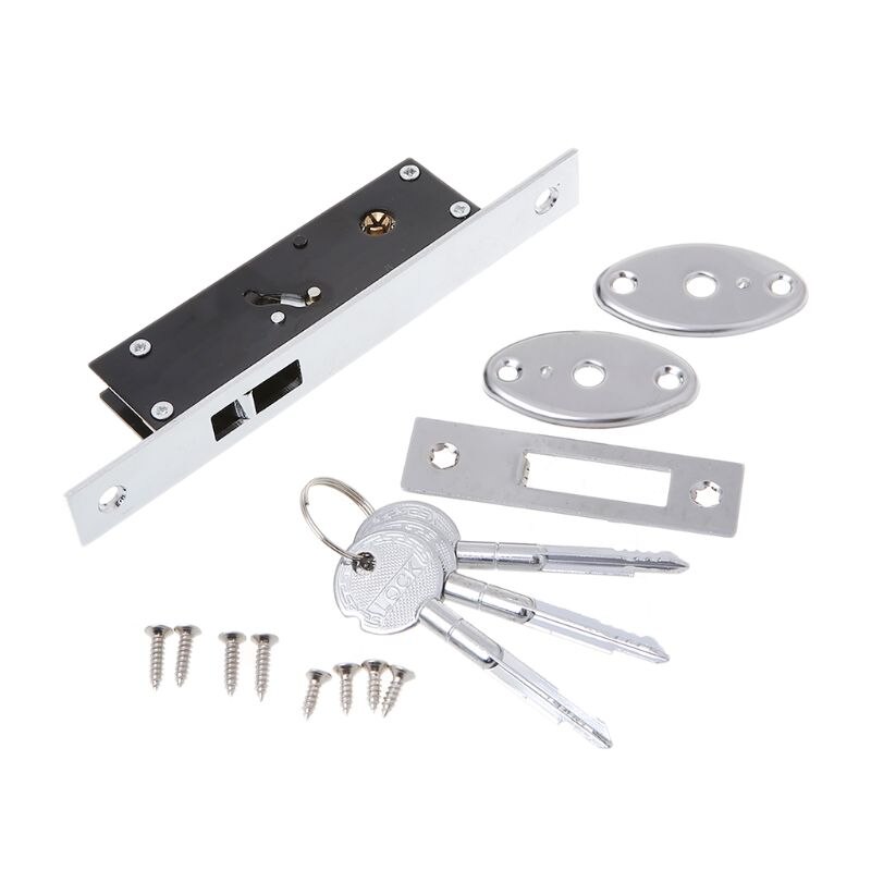 Duurzaam Aluminium Schuifdeur Haak Lock Cross-Vormige Sleutel Bolt Sloten Voor Ingelijste Glazen Deur