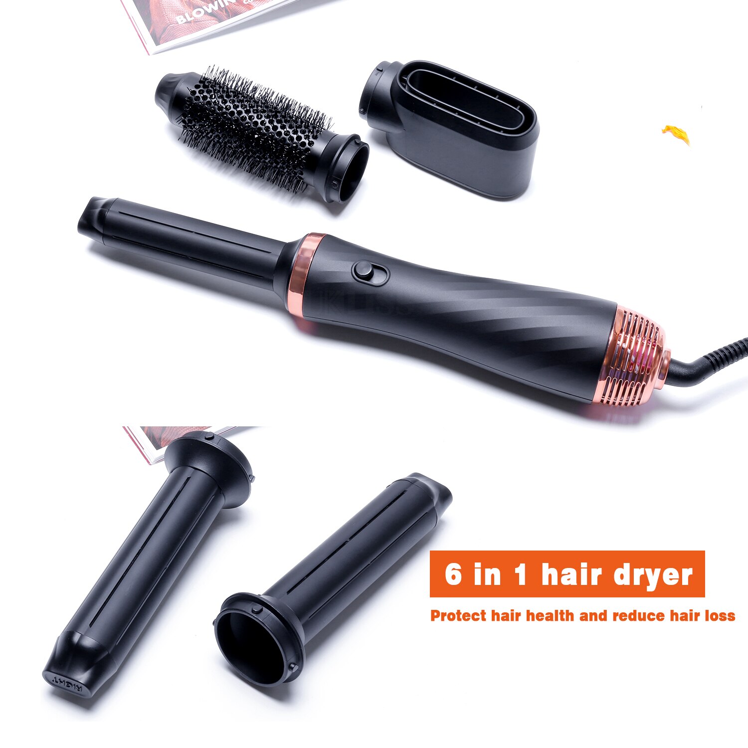 Brosse ionique 6 en 1 pour sèche-cheveux et lisseur, outil de Salon, sèche-cheveux et Styler en une seule étape, 1000W