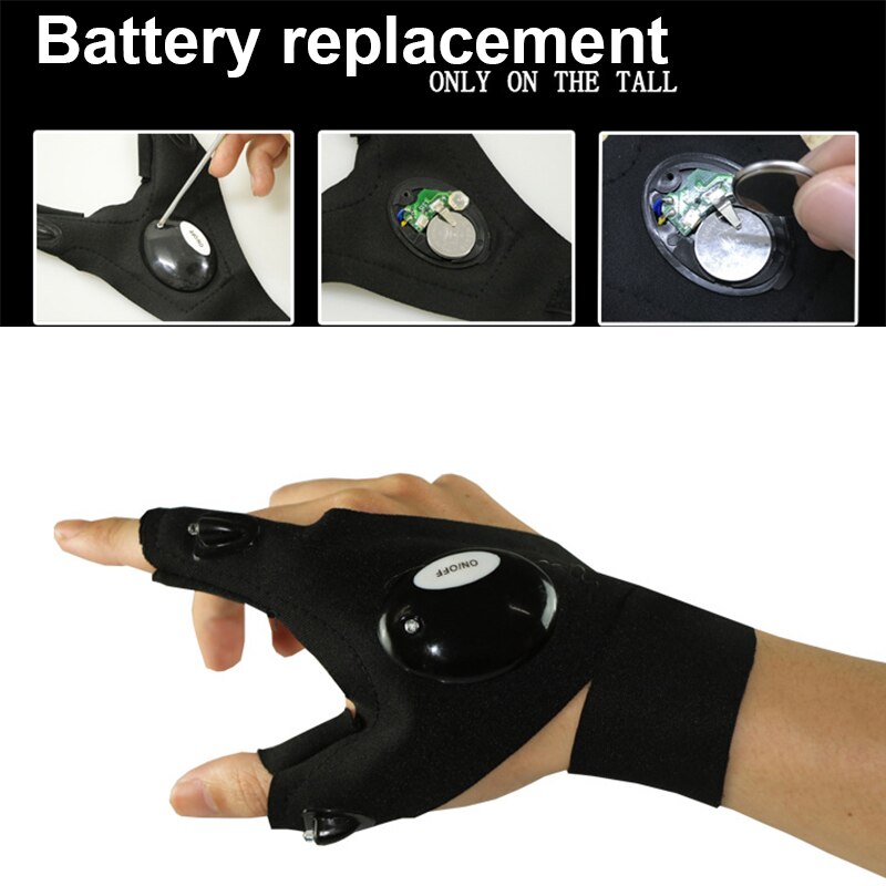 Outdoor vissen magische riem vingerloze handschoenen led waterdicht fietsen kamperen wandelen reddingsgereedschap outdoor verlichting handschoenen