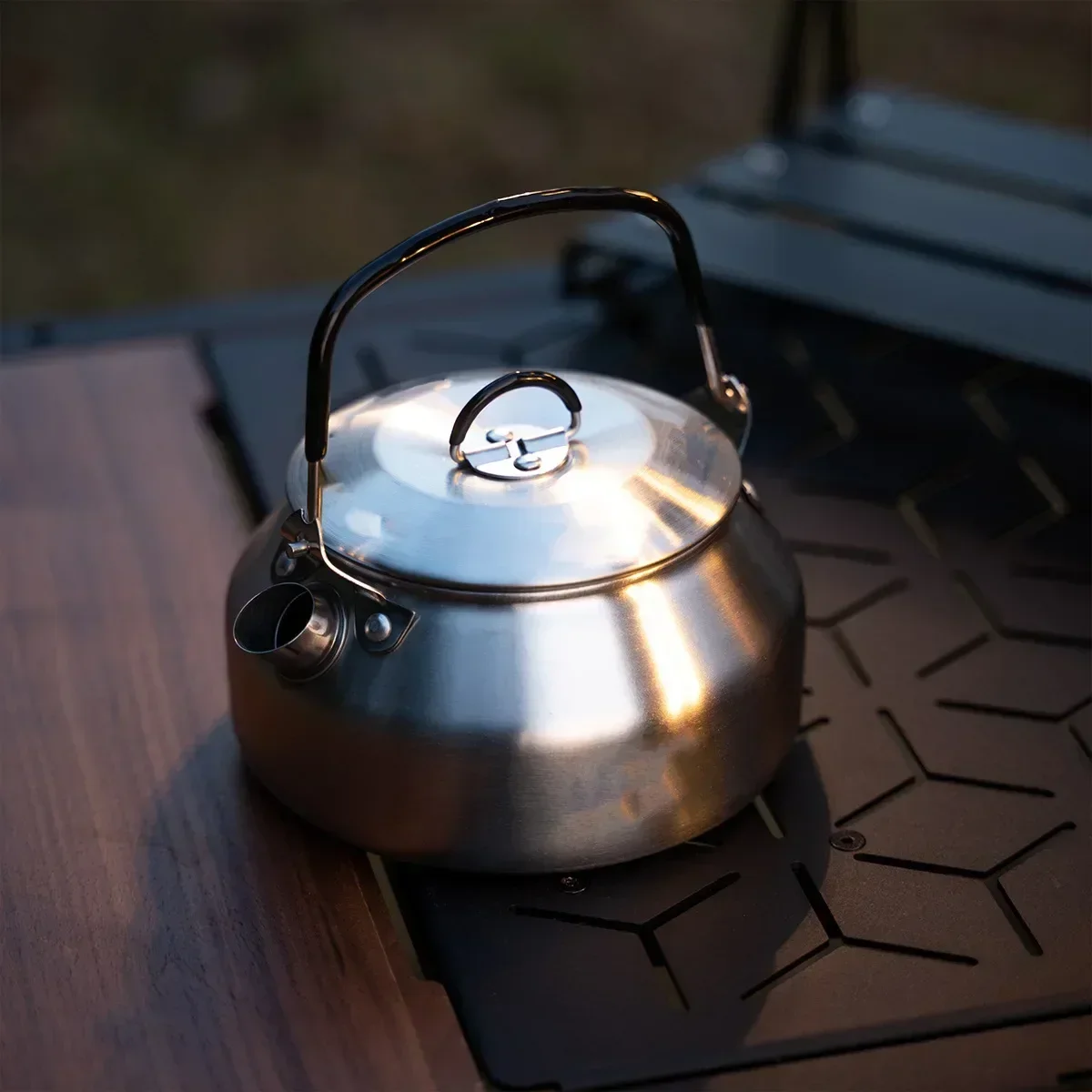 Roestvrijstalen waterkoker 0,8L Draagbare ultralichte wandelwaterkoker Outdoor koffiepot Reizen Camping Theepot Multifunctioneel kookgerei