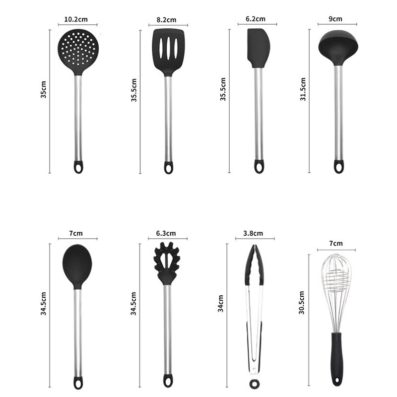 Keidason Keuken Siliconen Kookgerei Set, 12-delige Keukengerei Set Non-stick Kookgerei Is Hittebestendig, BPA-vrij, Kookgereedschap, Roeren Keuken Gereedschap Set (Melkwit