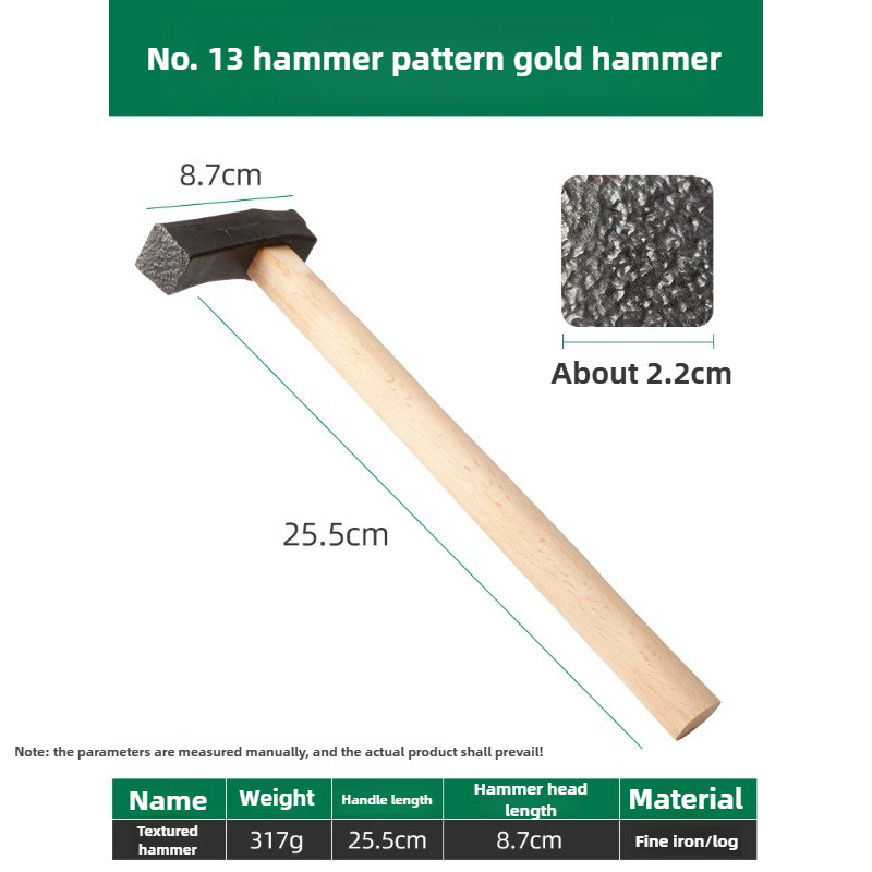 Herramienta de joyería, martillo de textura, martillo de textura dorado y plateado, herramientas de reparación de joyería, herramientas hechas a mano multifunción: Naranja