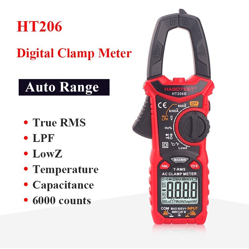 HT206B digital clamp meter true pinza amperimetrica multimeter clamp
