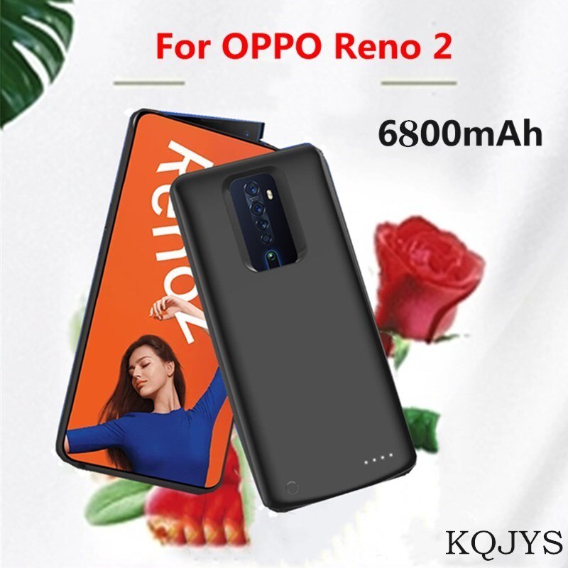 KQJYS 6800mAh przenośny moc Bank bateria robić ładowania obudowa z baterią robić OPPO Reno 2 obudowa baterii bateria zapasowa obudowa z baterią