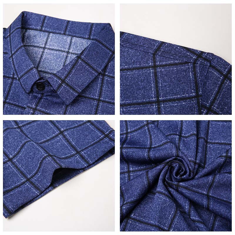COODRONY Men Shirt Spring Summer Short Sleeve Business Casual Shirts Mens Clothes Slim Fit Plaid Camisa Masculina C6013S